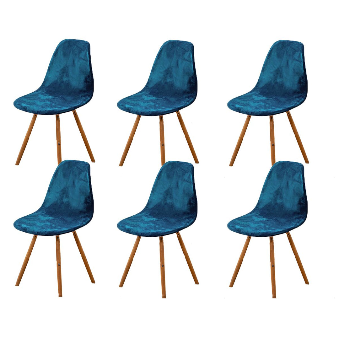 Highdi Stuhlhussen 6er Set Esszimmer Samt Strech Esszimmerstühle Bezug Pfauenblau Bnehmbare Waschbar