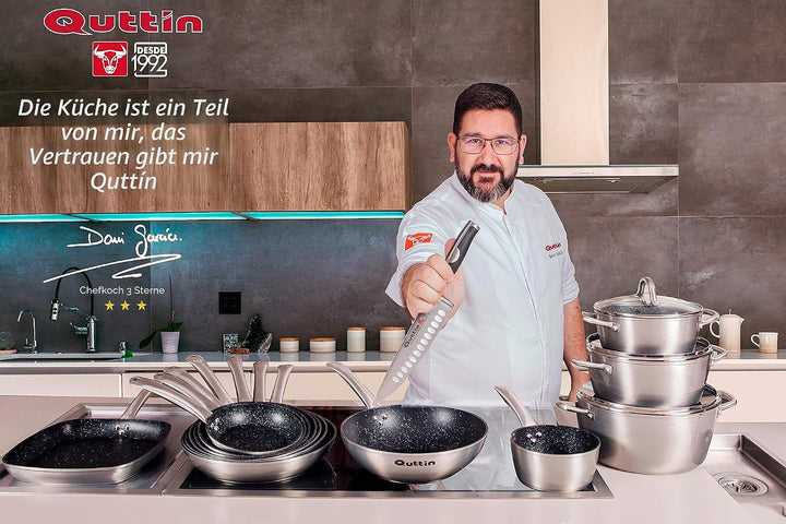 Quttin New Caesar Professioneller Kochtopf für Induktion, Küche und Backofen, mittelgrosser Kochtopf