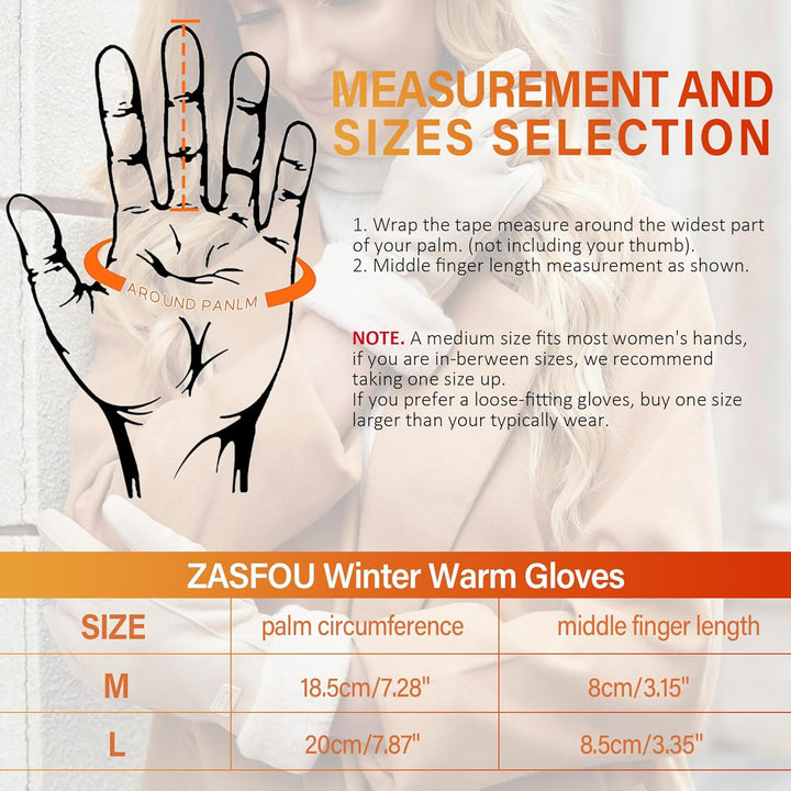 ZASFOU Damen Winter Warm Touchscreen Handschuhe mit Fleece Gefütterte Strick winterhandschuhe für Ka