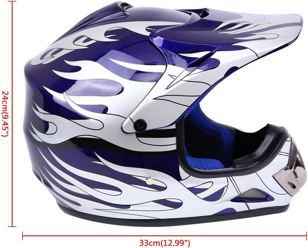 Samger DOT Jugend Kinder Off Road Helm Motocross Helm Dirt Bike ATV Motorradhelm Handschuhe+Brille S