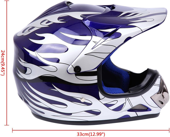Samger DOT Jugend Kinder Off Road Helm Motocross Helm Dirt Bike ATV Motorradhelm Handschuhe+Brille S
