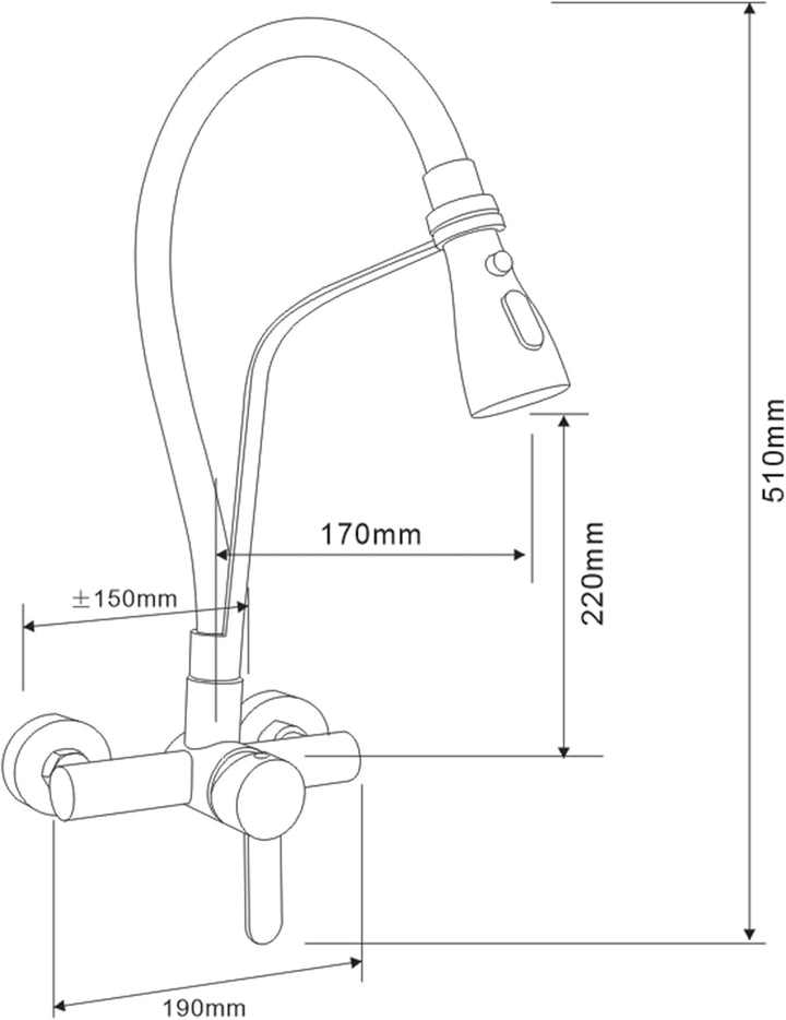 Wasserhahn Küche Wandmontage,180° Drehbar Silikon In Lebensmittelqualität Wand Küchenarmatur Wandarm