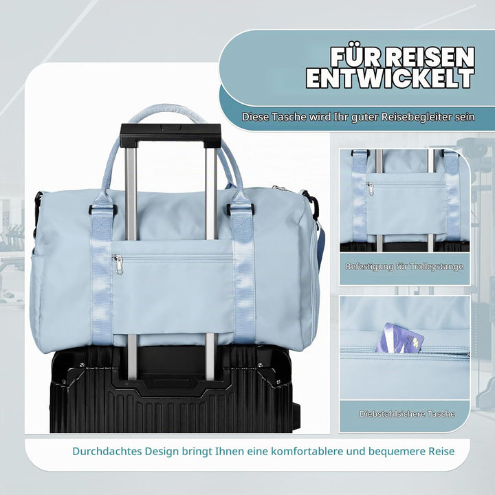 Sport Duffel Bag Damen Herren Sporttasche mit Schuhfach &amp; Nassfach Reisetasche Handgepäck Tasche Spo