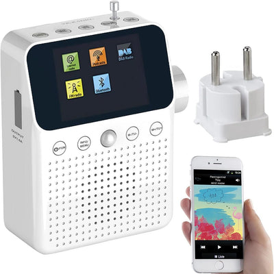 VR-Radio Badradio: 2in1-Steckdosenradio mit DAB+, Bluetooth, Bewegungsmelder, Akku, 8 W (DAB Radio S