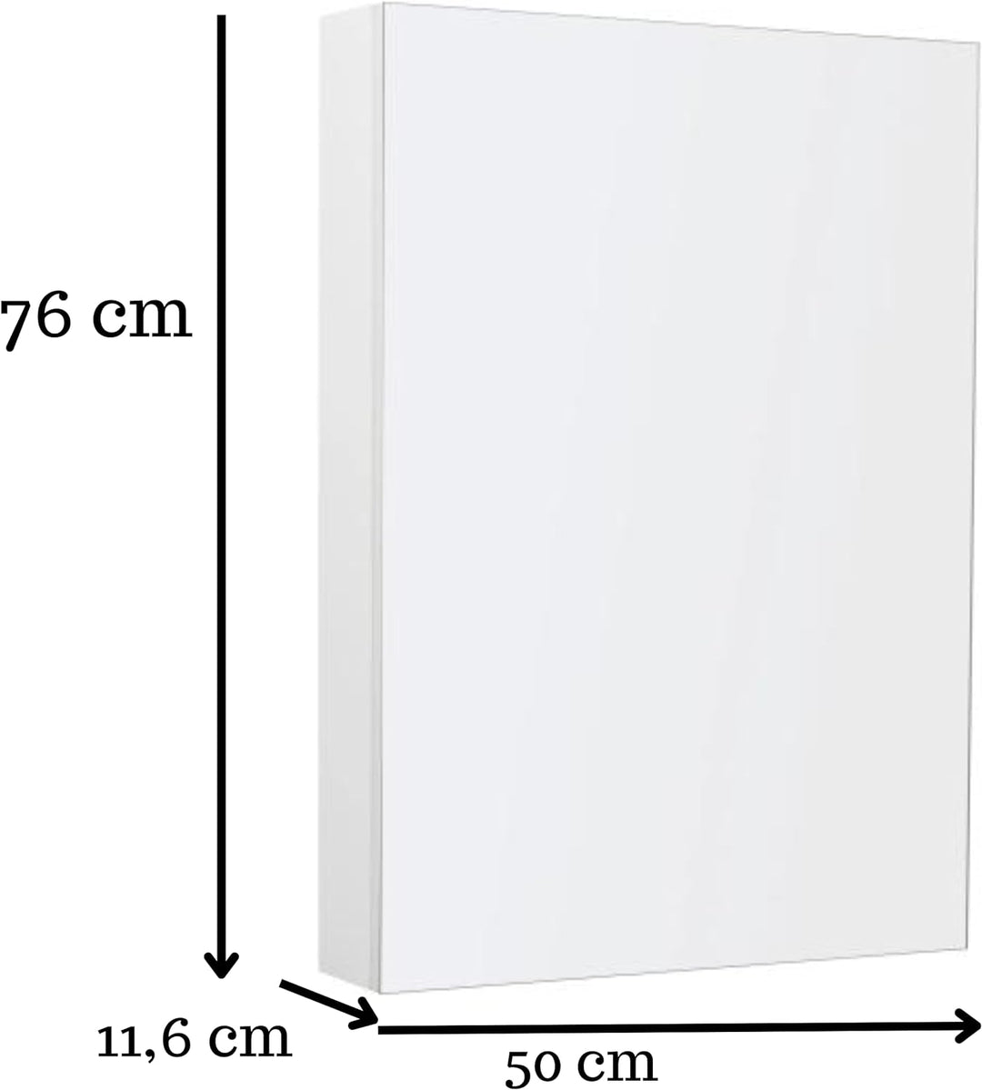 Deftrans Domodomo Weisser wandmontierter Badezimmerschrank mit Spiegel Reflection wandmontierter sch