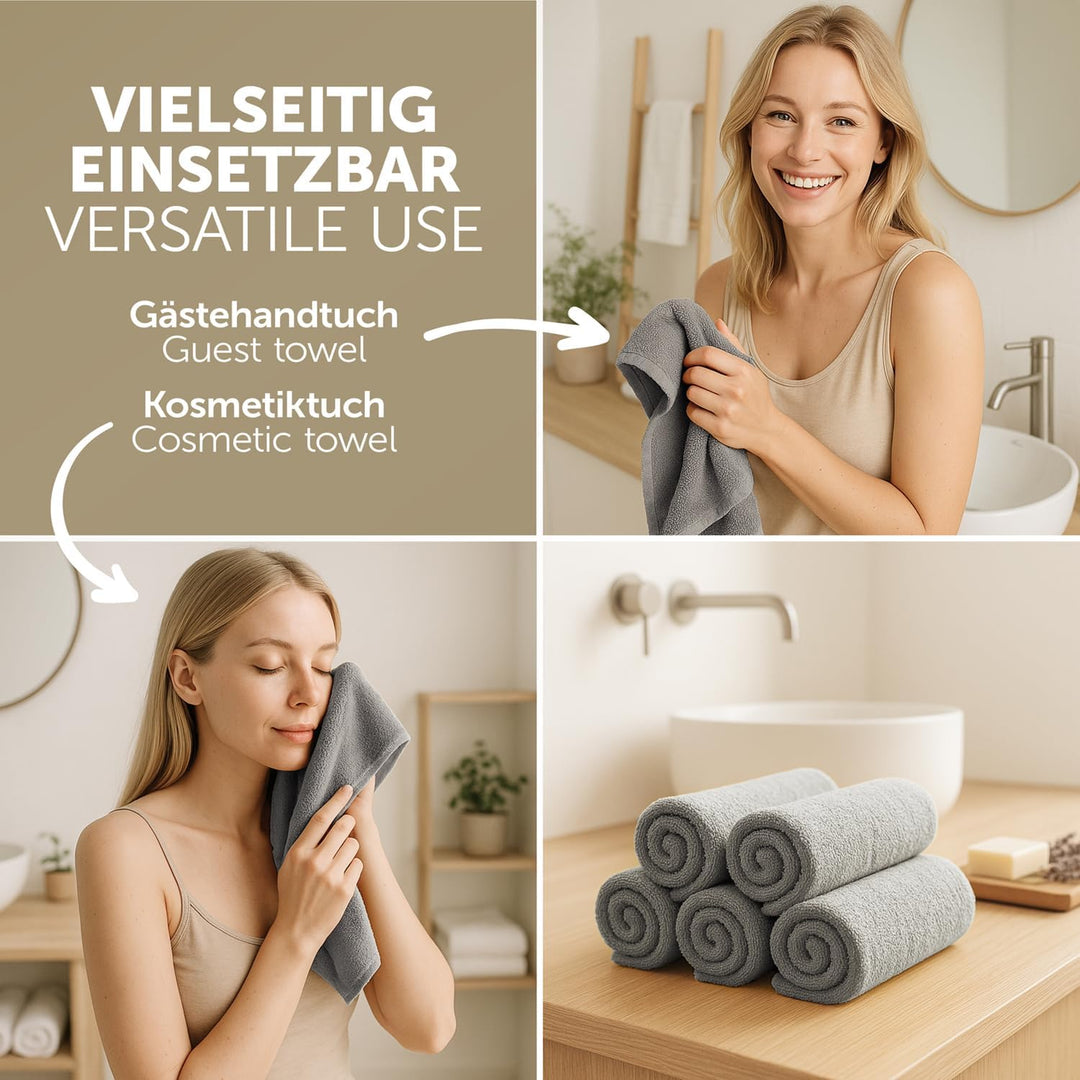 Blumtal Premium Frottier Handtücher Set mit Aufhängschlaufen - Baumwolle Oeko-TEX Zertifiziert, weic