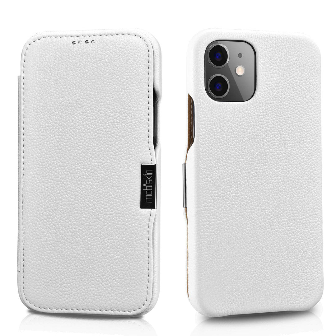 Mobiskin Hülle kompatibel mit Apple iPhone 12 Mini (5,4 Zoll), Handyhülle mit echtem Leder, Case, Sc