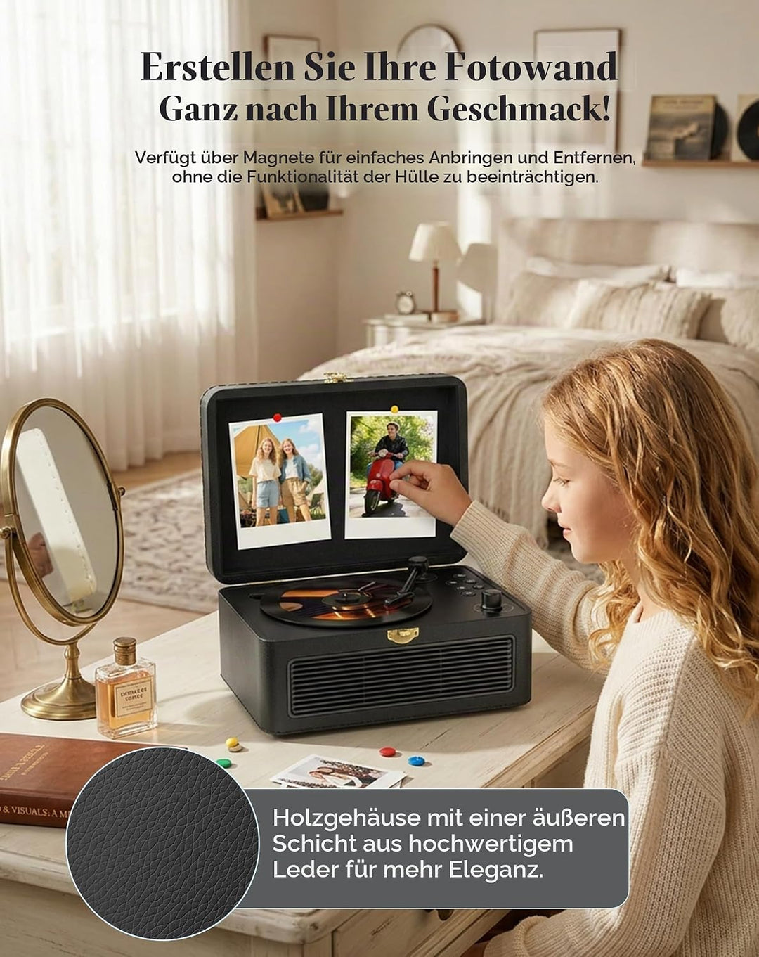 Tragbar CD Player Bluetooth Retro Radio mit CD-Player mit Lautsprecher Unterstützung USB &amp; AUX-Wiede