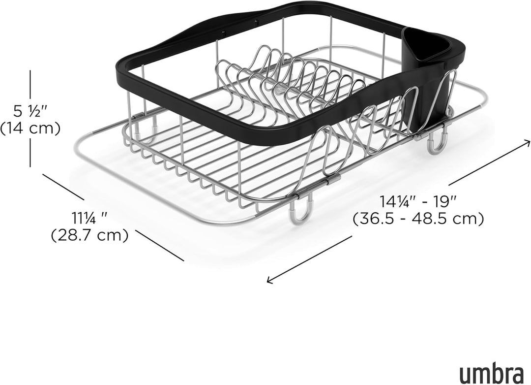 Umbra Multi-Use Dish Rack Black Sinkin multifunktionaler Geschirrständer Schwarz/Nickel, Metall, Gro