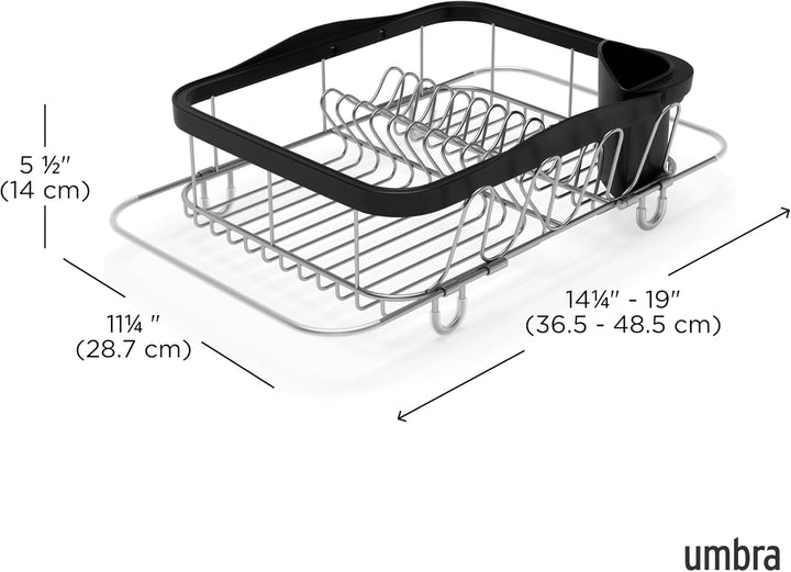 Umbra Multi-Use Dish Rack Black Sinkin multifunktionaler Geschirrständer Schwarz/Nickel, Metall, Gro