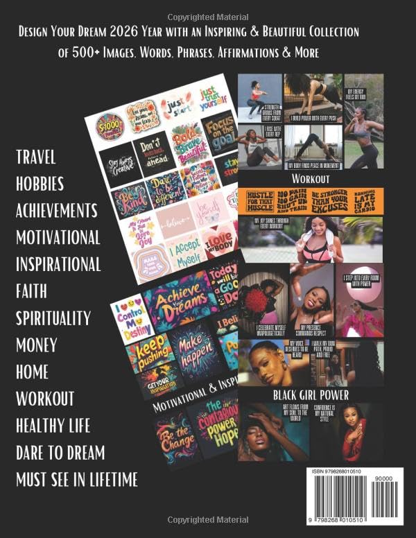 2026 Vision Board Clip Art Book For Black Girls: Vision Board Supplies with 500+ Inspiring Pictures,