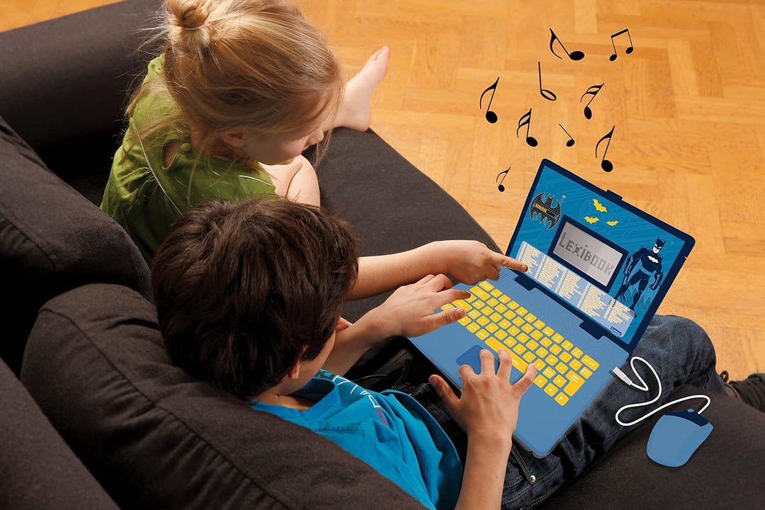 Lexibook JC598BATi1 Batman Lern- und Zweisprachiger Laptop Französisch/Englisch Spielzeug mit 124 Ak