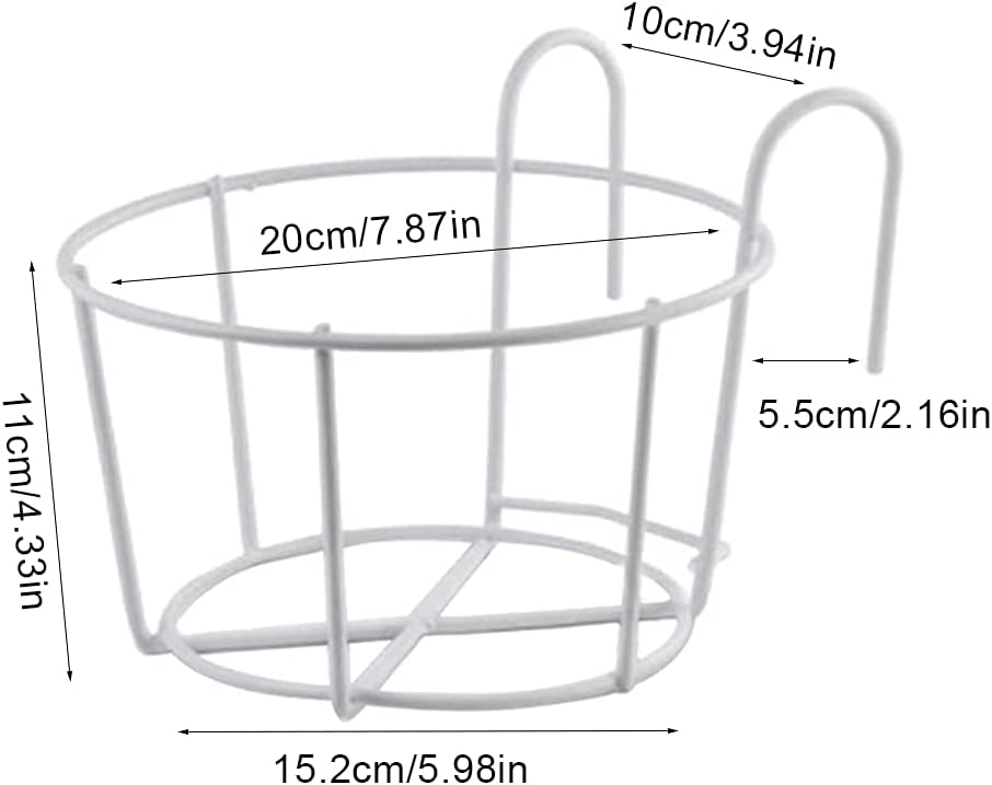 Bhina 2 Stücke Geländer Pflanzgefässe Blumentopf,Blumentopfhalter,Runder Blumentopf Garteneisen,Blum