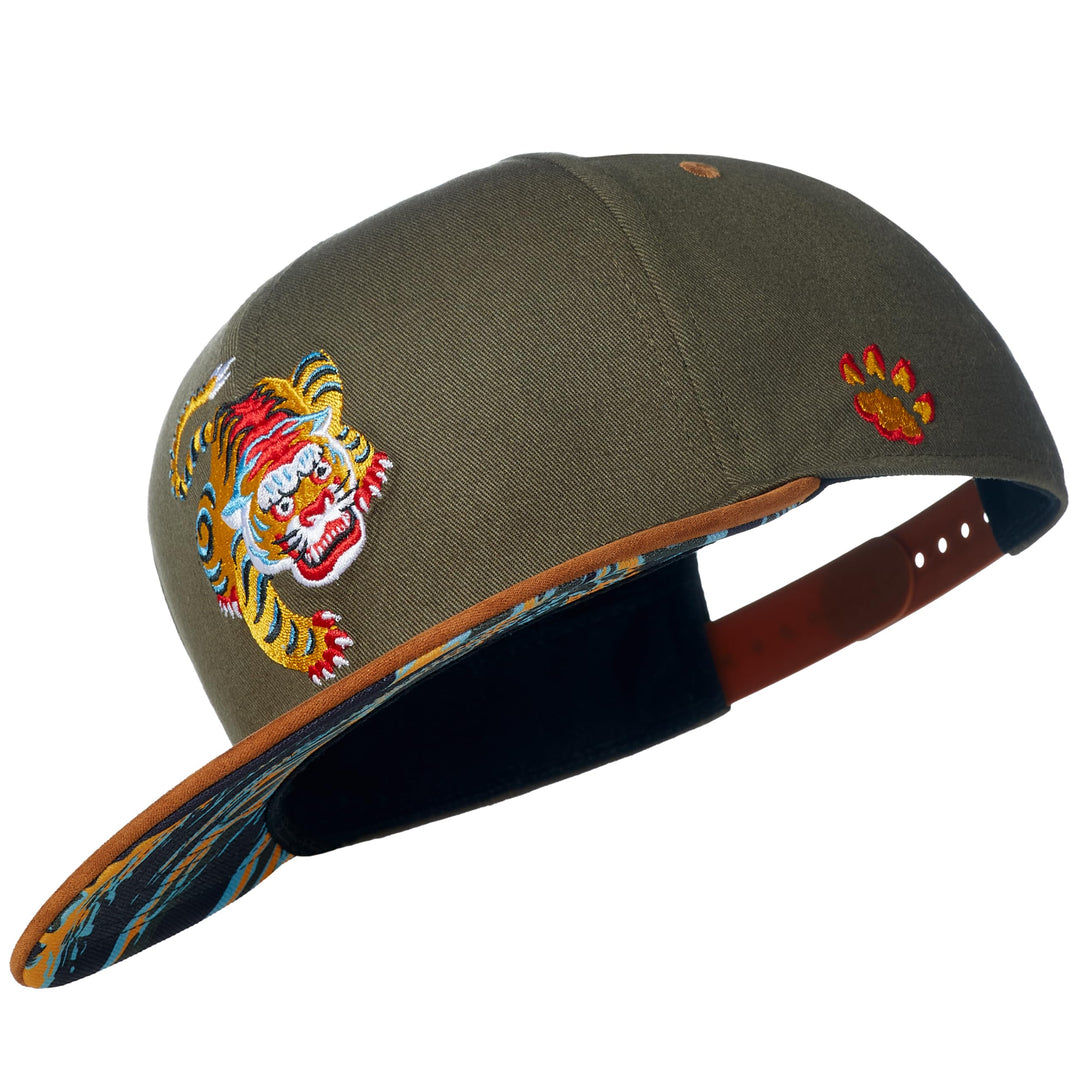 Cadency® Snapback Cap Asian Tiger, Unisex, Olive, Grössenverstellbar