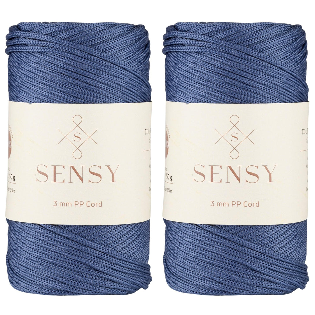 Sensy Premium 3 mm 120 Meter Polyester-Seil, Polypropylen-Kordel, Makramee-Seil, Häkeltaschen-Kordel