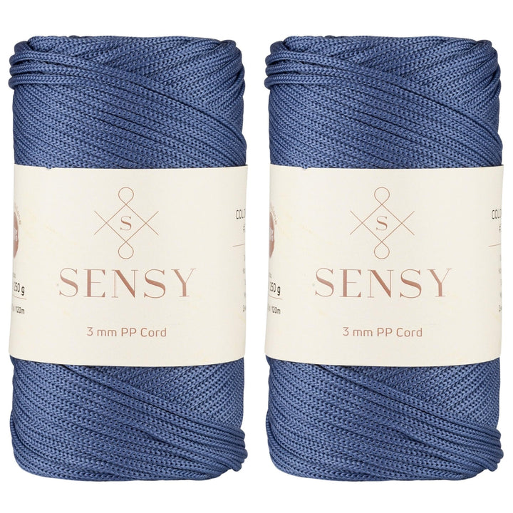 Sensy Premium 3 mm 120 Meter Polyester-Seil, Polypropylen-Kordel, Makramee-Seil, Häkeltaschen-Kordel