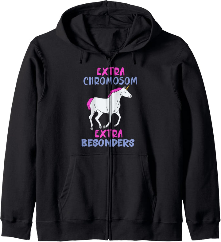 Down Syndrom Trisomie 21 extra Chromosom Einhorn Geschenk Kapuzenjacke