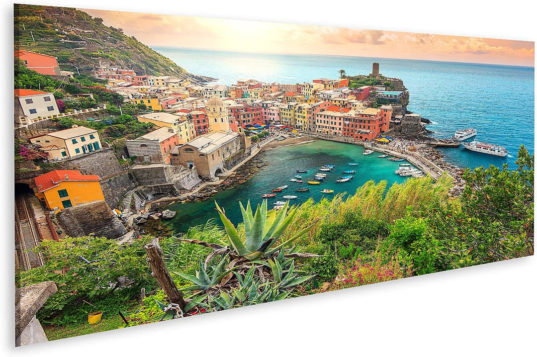 islandburner Bild auf Leinwand Vernazza Dorf Atemberaubender Sonnenaufgang Cinque Terre Italien Euro
