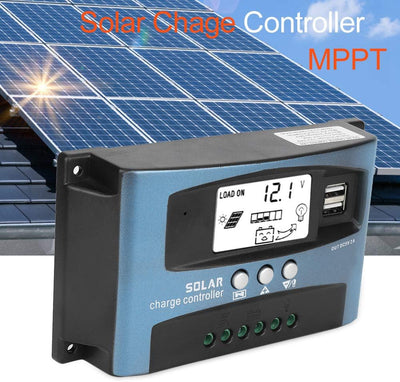 Universal MPPT 40/50/60/100A Solarladeregler Dual USB LCD Display 12V 24V(60A), 60A