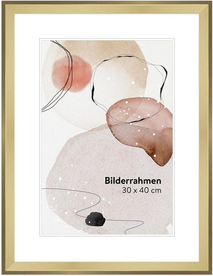 WANDStyle Bilderrahmen 30x30 Gold, Vintage Bilderrahmen Holz, hochwertiger Holzbilderrahmen, Posterr