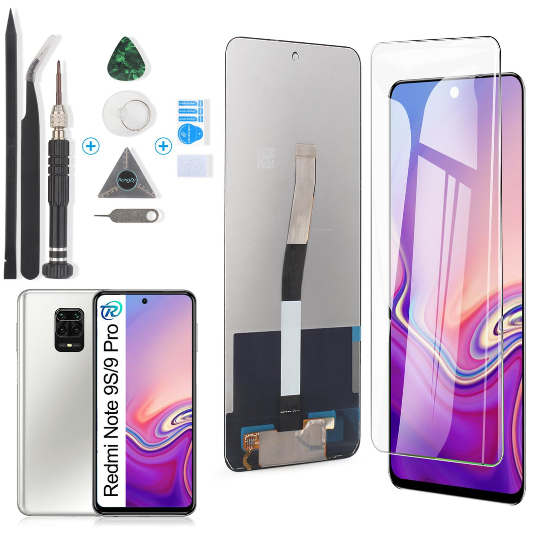 RongZy Kompatibel mit Xiaomi Redmi Note 9S/Redmi Note 9 Pro Ersatz Bildschirm LCD Display und Touchs