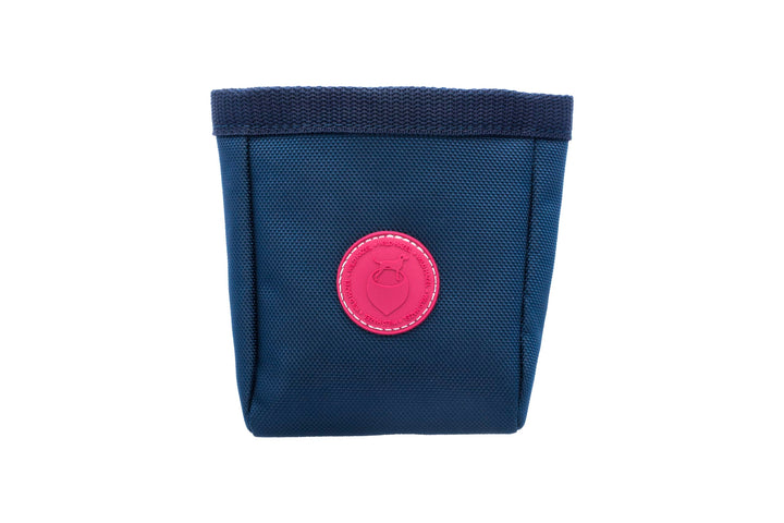 WILD HAZEL Leckerlibeutel für Hunde, Textilbeutel mit Magentverschluss und Gürtelclip (Navy Blue), N