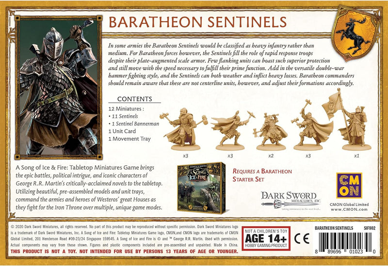 Cool Mini or Not CMNSIF802 Baratheon Sentinels: A Song of Ice and Fire Exp, Gold Baratheon Baratheon