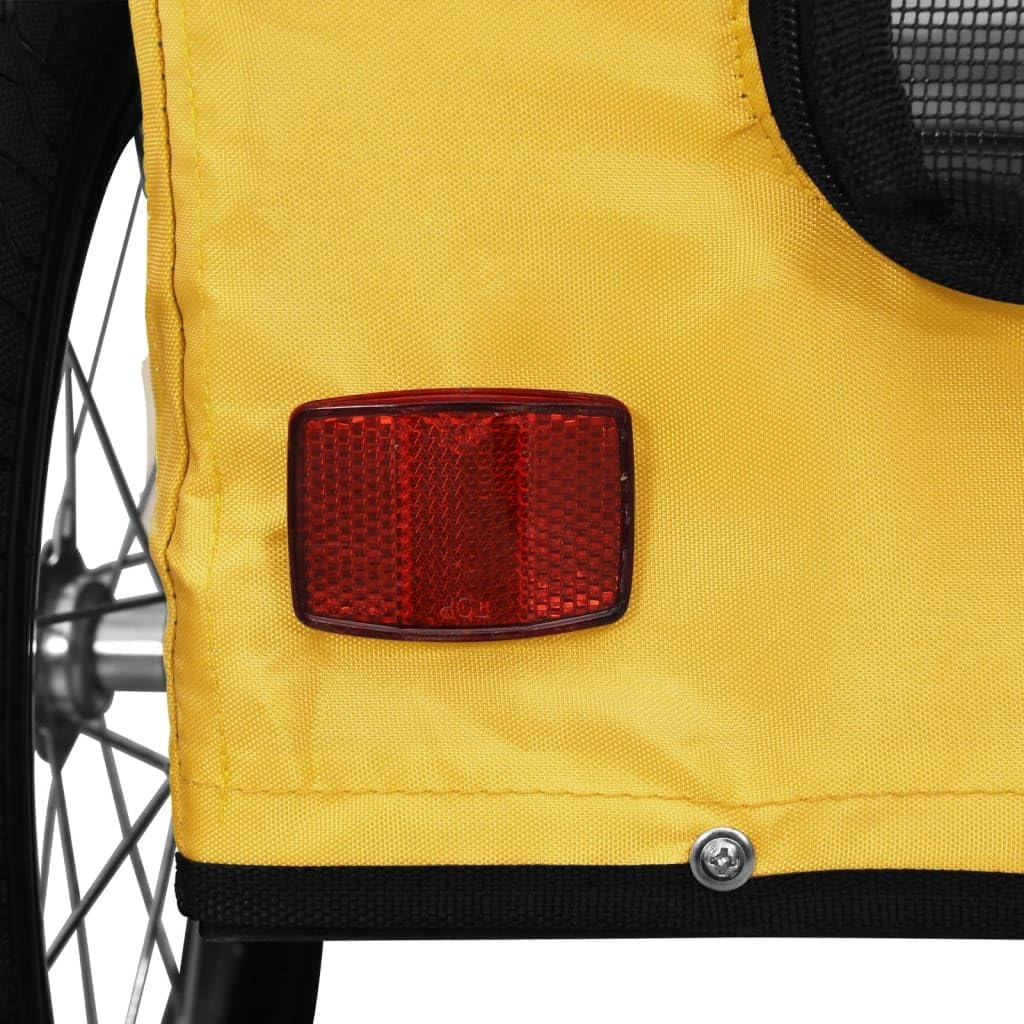vidaXL Fahrradanhänger für Hunde, Hundeanhänger für Fahrrad, Hundefahrradanhänger mit Reflektoren Fl