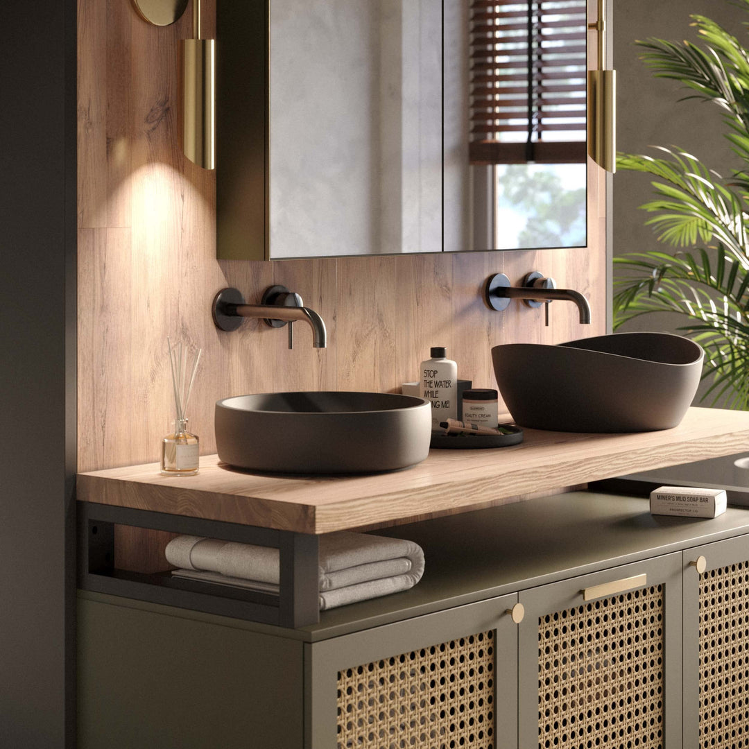 LAMO Manufaktur Waschtischplatte, Holzplatte Waschtisch, 50x40 cm (AxB), Natur, ohne Montageset, LWP