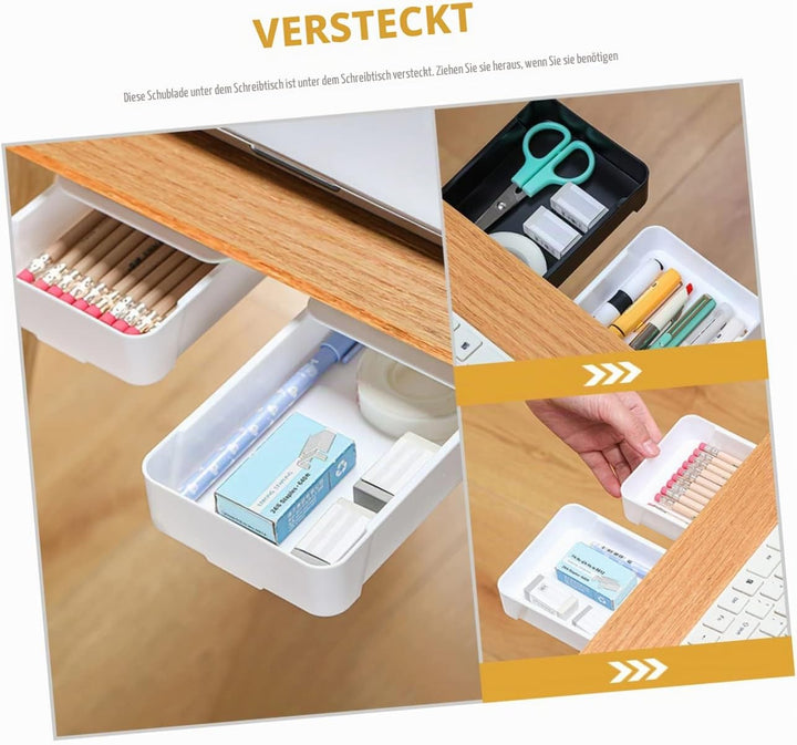 Untertisch Organizer Aufbewahrungsbox Aus Robustem Kunststoff Versteckte Schublade Zum Herausziehen