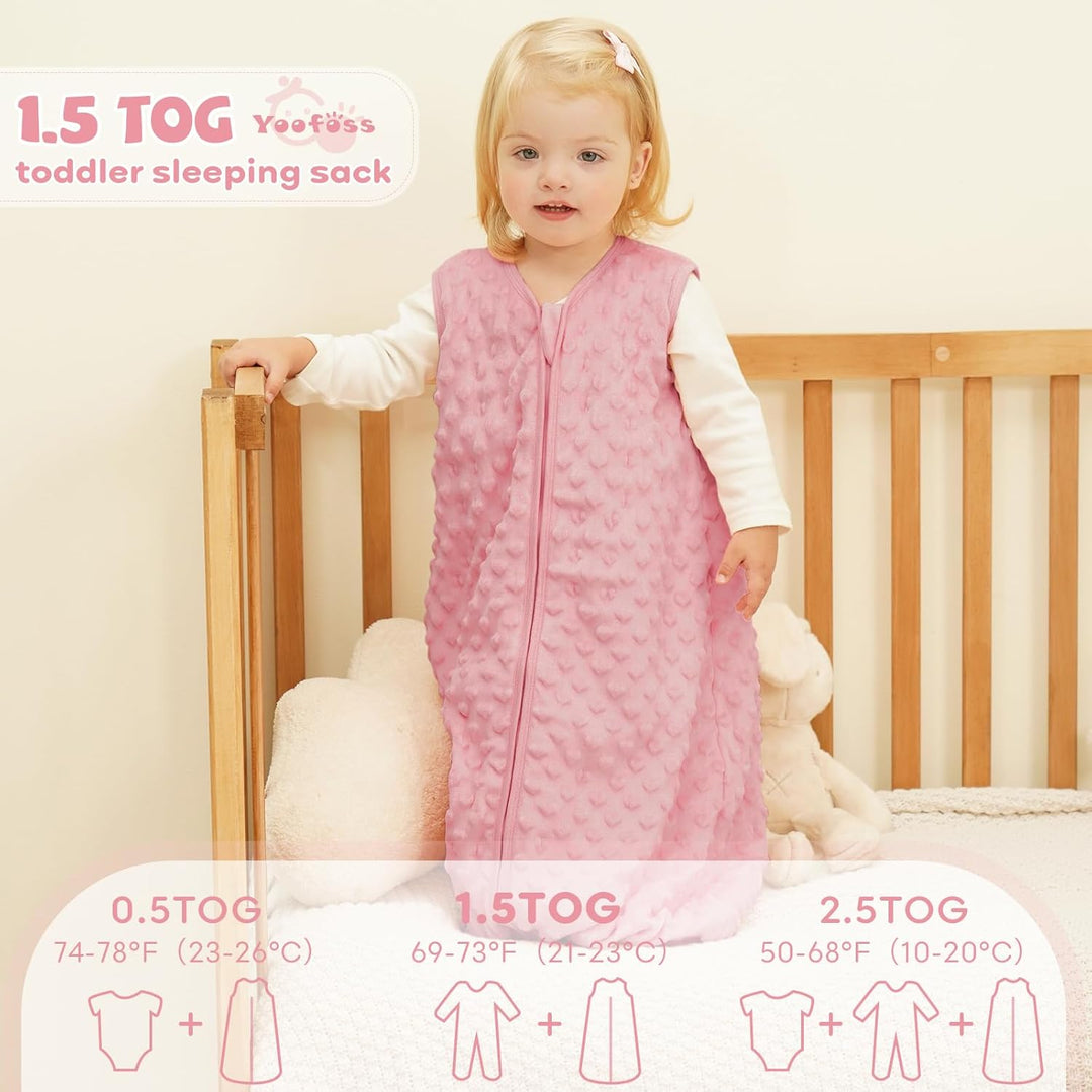 Yoofoss Schlafsack Baby Winter 1.5 Tog - 2er Pack 67cm/0-6 Monate Winterschlafsack Herbst Babyschlaf