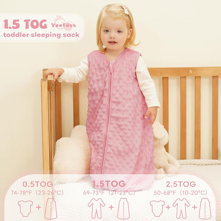 Yoofoss Schlafsack Baby Winter 1.5 Tog - 2er Pack 67cm/0-6 Monate Winterschlafsack Herbst Babyschlaf