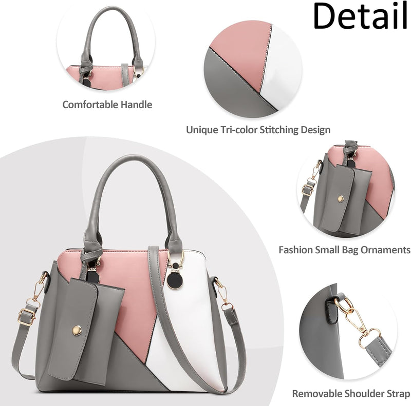 DORRISO Leicht Damen Handtasche Elegant Henkeltasche mit Mode Kleine Geldbörse für Einkaufen Reise U