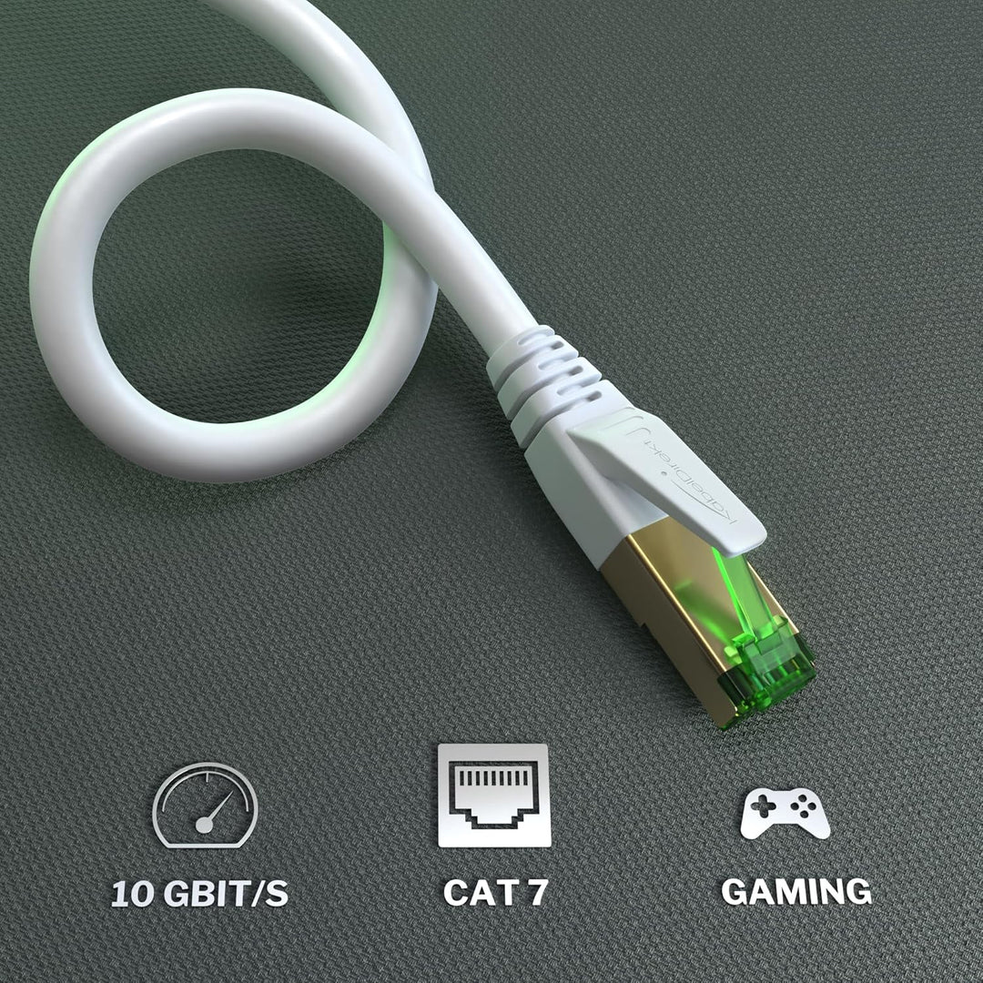 KabelDirekt – Cat 7 Netzwerkkabel, bruchfest – 12,5m – 10 Gigabit LAN Kabel & Ethernet Kabel, erhält