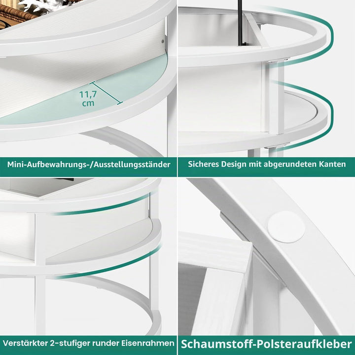 YITAHOME Couchtisch Rund mit Hebeplatte, Wohnzimmertisch mit verstecktem Ablagefach, Beistelltisch R
