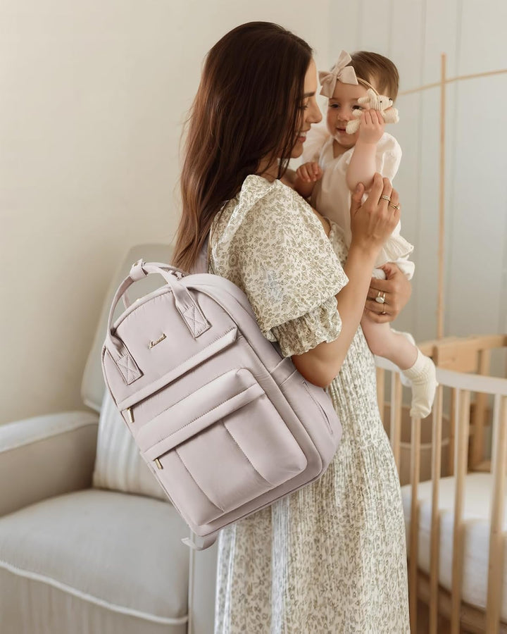 LOVEVOOK Wickelrucksack Baby Wickeltasche Rucksack mit Wickelauflage Lässig Diaper Bag mit Kinderwag