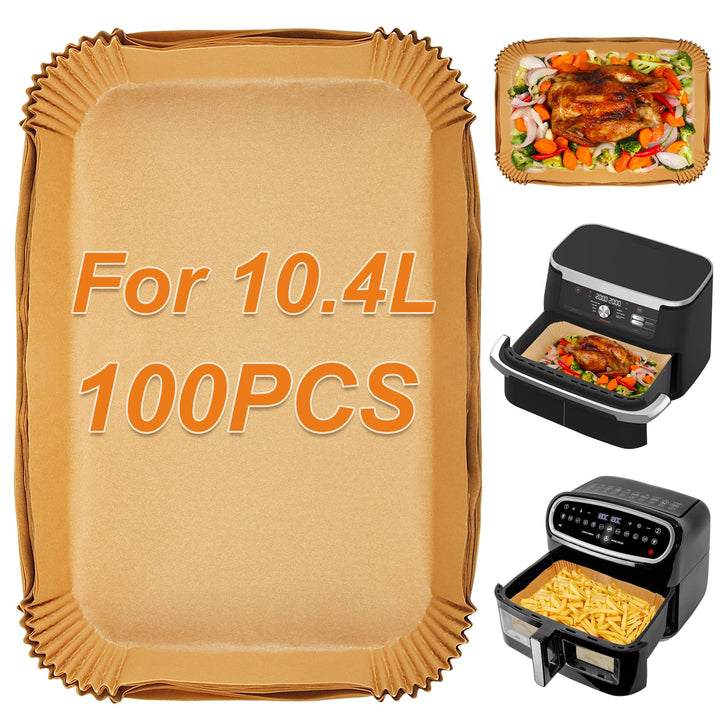 BYKITCHEN Airfryer Backpapier für Ninja Foodi Flex Drawer Dual Zone 10,4L Heissluftfritteuse,100PCS