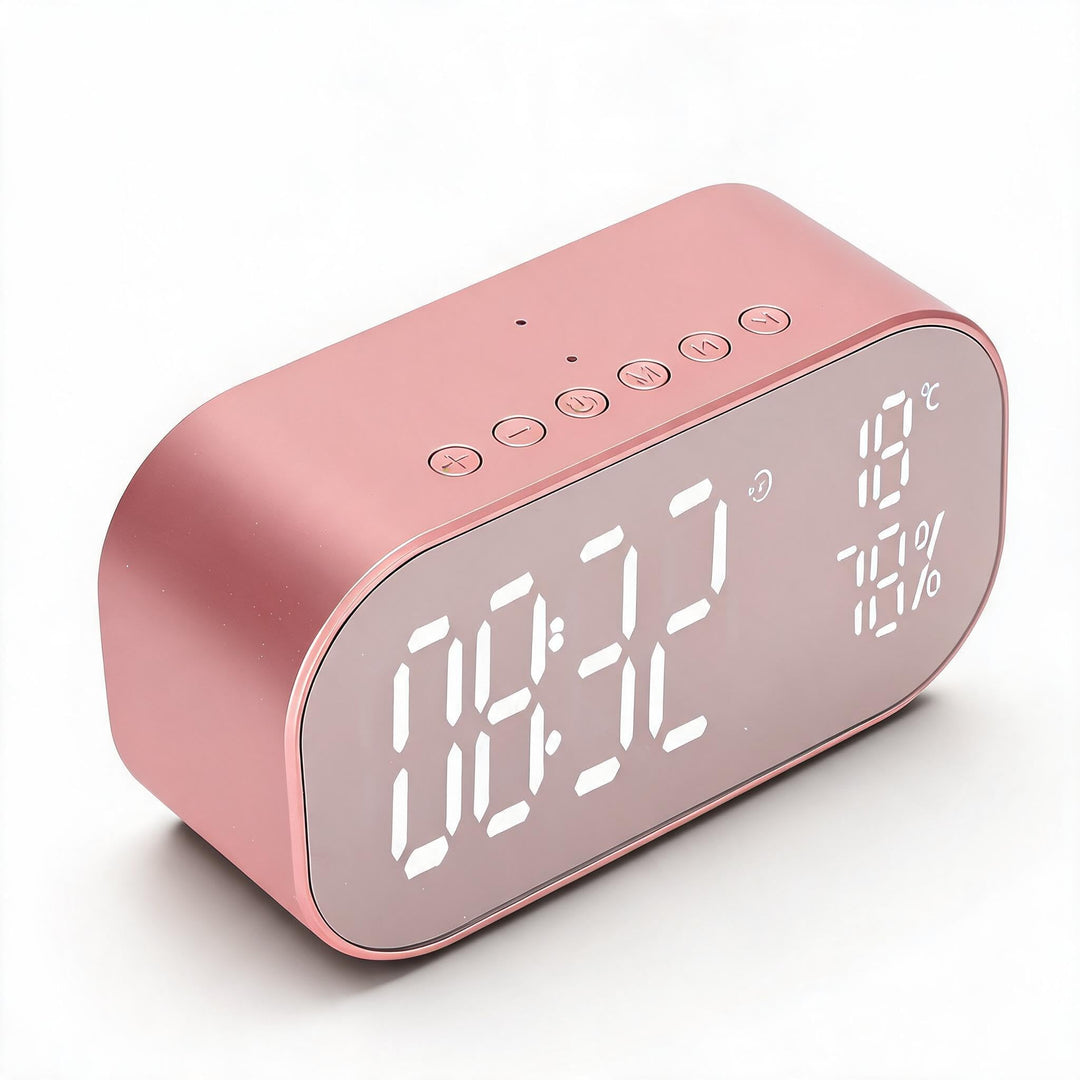 Annadue Digitaler Wecker mit Bluetooth-Lautsprecher, multifunktionaler FM-Radiowecker, Desktop-Digit