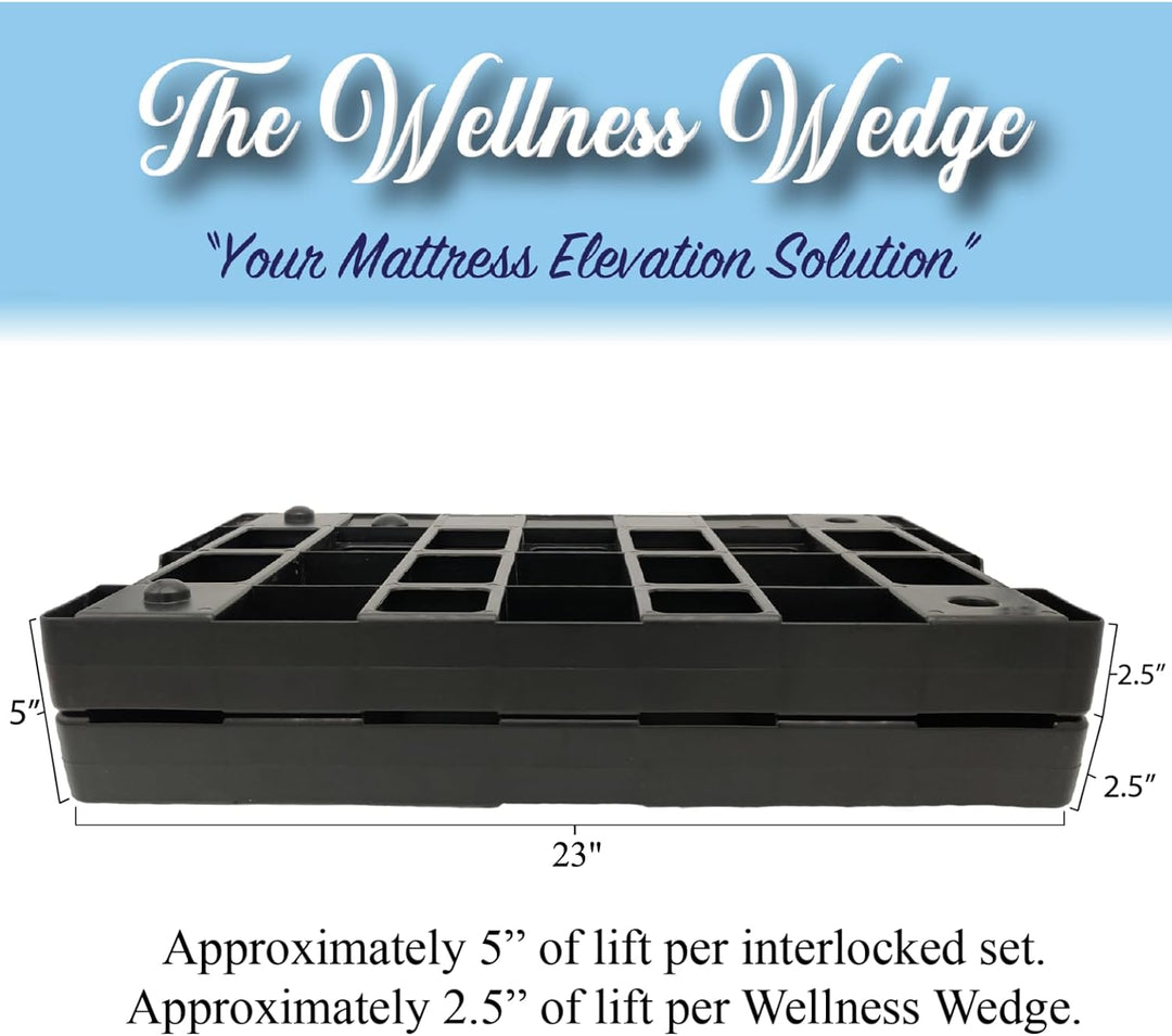 Your Mattress Elevation Solution From 3 To 6 Inches of Elevation Bed Wedge 2 Pack by Wellness wedge