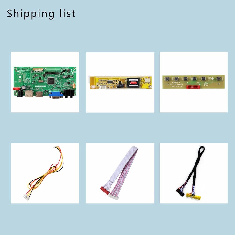 VSDISPLAY HD-MI VGA DP LVDs Controller Board 30pin für 14" 15" 1024x768 QD14XL20 QD141X1LH12 LTN141X