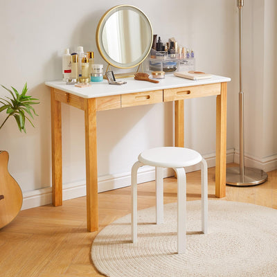 IBUYKE Stapelhocker-Massivholz Hocker Hausbank Holzhocker Mode Kreative Hocker Moderne Esstisch Hock
