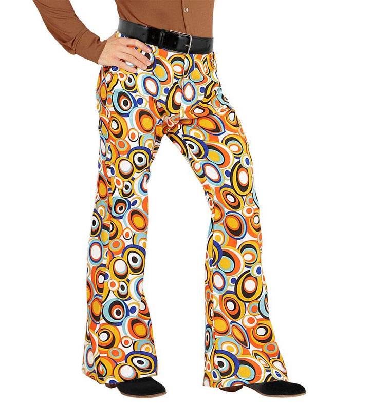shoperama 70er Jahre Retro Herren Hose mit und ohne Muster Disco Kostüm Siebziger Schlager, Grösse:S
