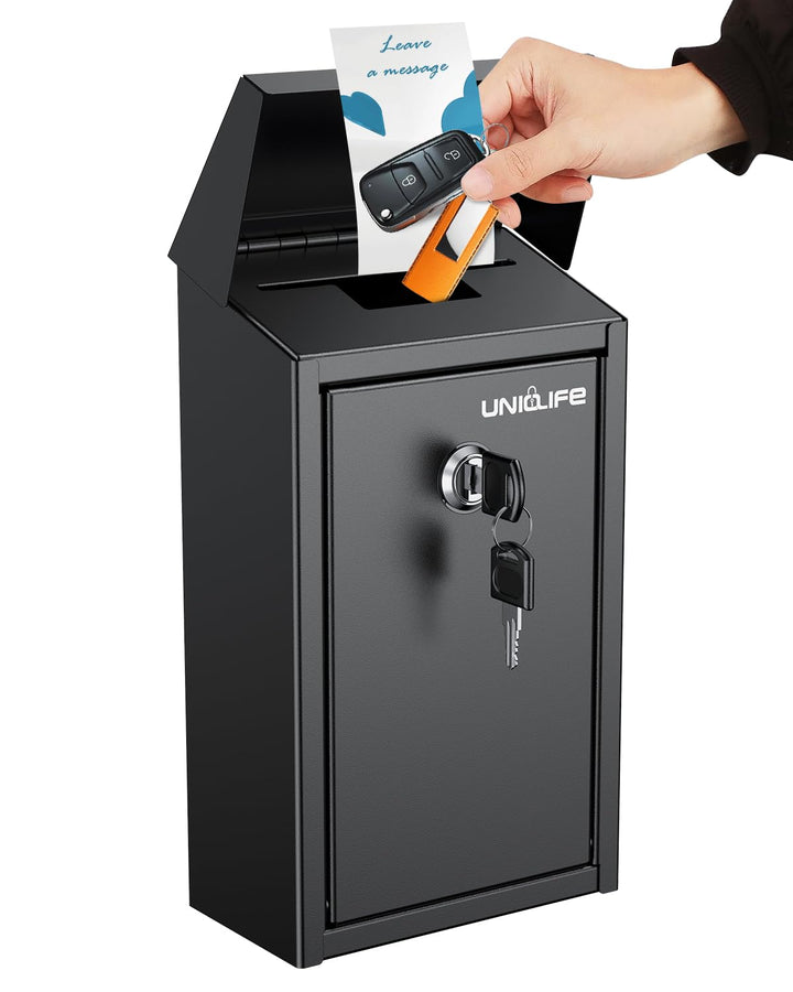 Uniclife Briefkasten Schlüsselkasten für den Aussenbereich, Metall Spendensammelbox mit Schlüsselsch
