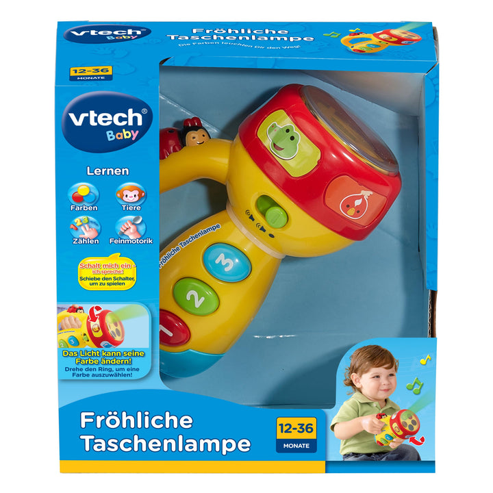 Vtech Baby 80-124004 - Fröhliche Taschenlampe Mehrfarbig, Mehrfarbig
