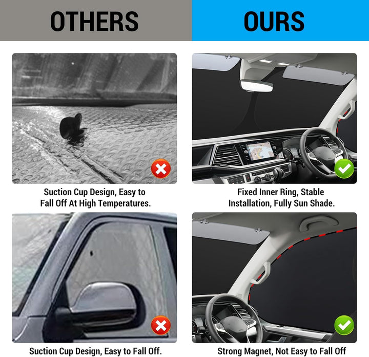 ZATOOTO Sonnenschutz Auto Frontscheibe Innen passend für VW T4, 3PCS Thermomatte Fahrerhaus, Auto So