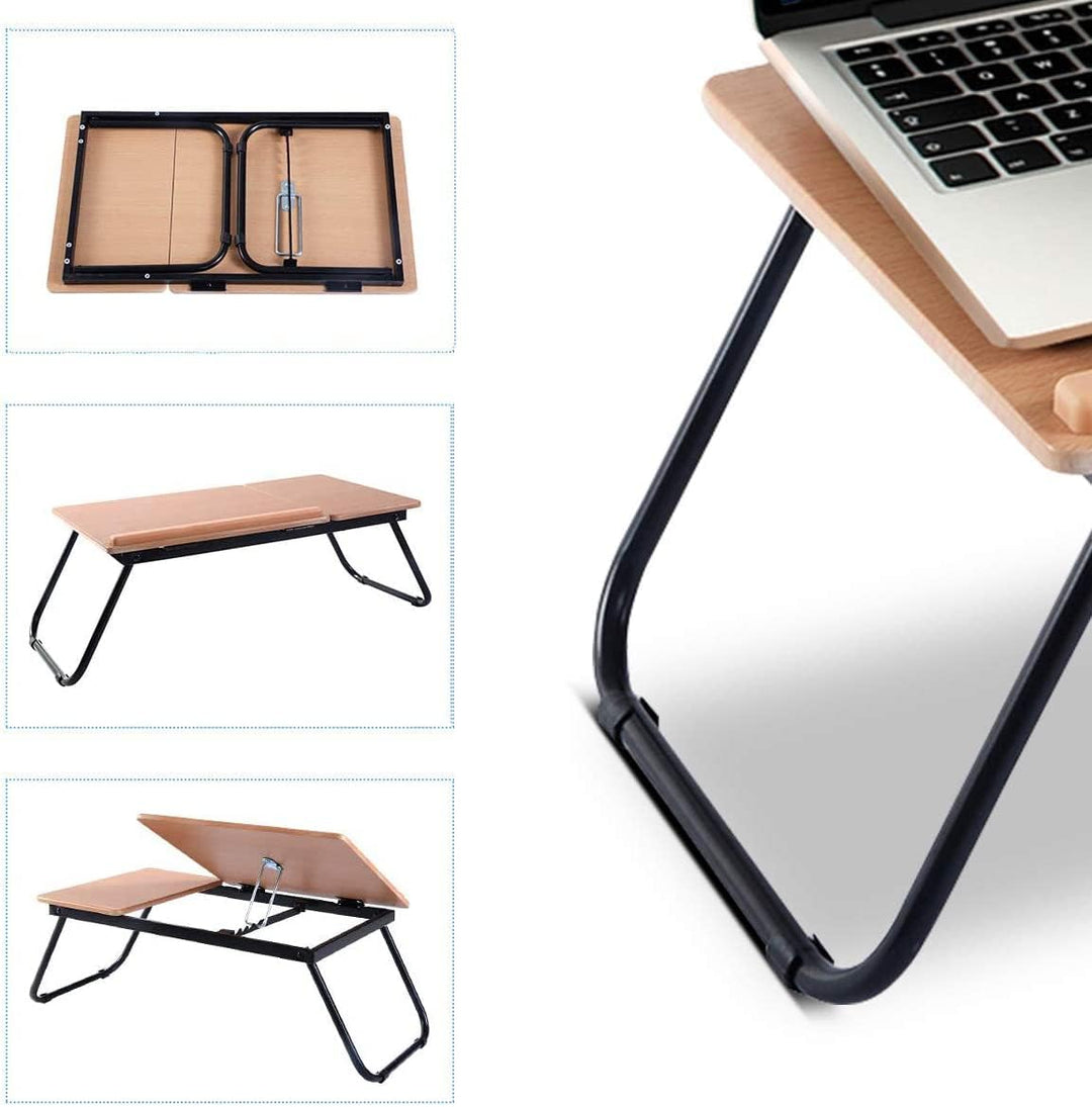 LIFEZEAL Laptoptisch fürs Bett, höhenverstellbarer &amp; Klappbarer Betttisch, Notebooktisch Holz, Leset