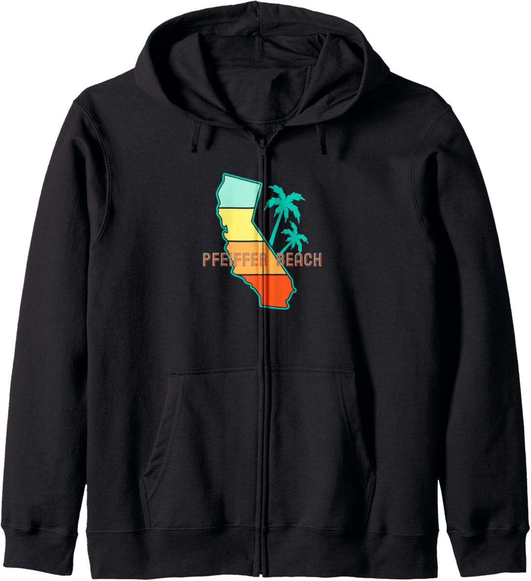 California Beaches Souvenir Cali Retro Style Pfeiffer Beach Kapuzenjacke