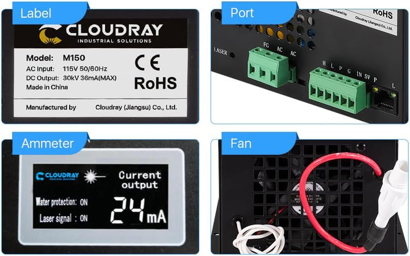 Cloudray CO2 Laser Power Supply CO2 Laser Netzteil CO2 laser 150w für CO2 Laserröhre CO2-Laserröhre