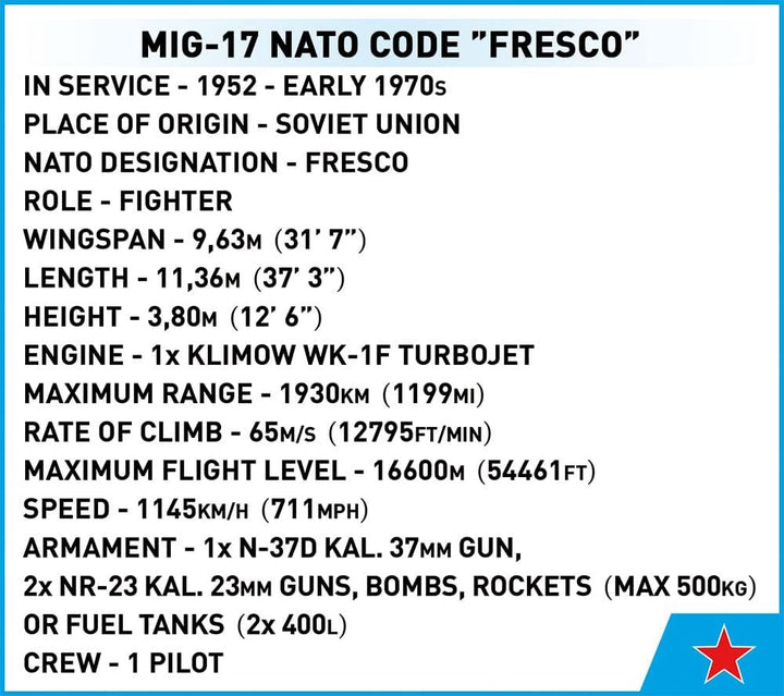 COBI Mig - 17 NATO Code Fresco