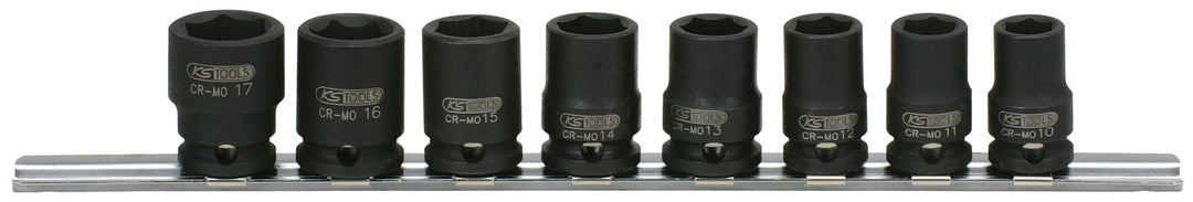 KS Tools 515.0608 3/8" Sechskant-Kraft-Stecknuss-Satz, kurz, 8-tlg.